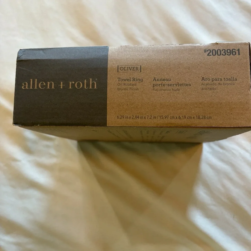 Allen & Roth Towel‎ Ring Oil Rubbed Bronze Fin. Round Bar Vanity Hand Oliver NWB